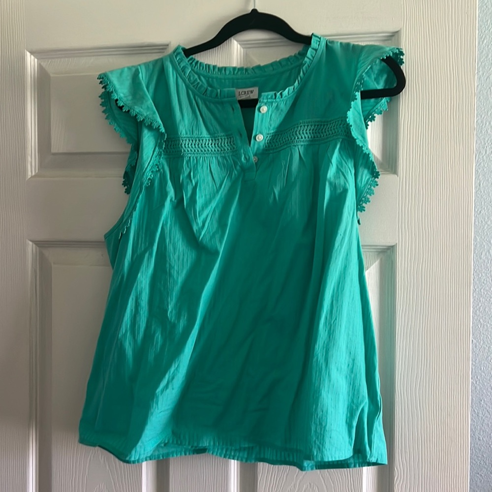Size L green J. Crew shirt